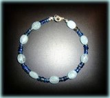 BRACELET IOLITE+AIGUE MARINE(12gr/fermoir)