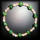 BRACELET SERAPHINITE+QUARTZ ROSE(15gr/élastique)