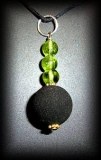 PENDENTIF LAVE+PERIDOT(10gr/3cm)