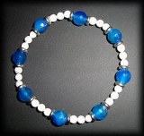 BRACELET AGATE BLEUE+MAGNESITE( 15gr/élastique)