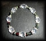 BRACELET EUDIALYTE+QUARTZ FACETTE(30gr/élastique)