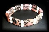 BRACELET RHODONITE+NACRE(35gr/élastique)