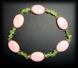 BRACELET OPALE ROSE+PERIDOT(16gr/élastique)