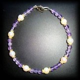 BRACELET PERLE+AMETHYSTE( 12gr/fermoir)