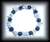 BRACELET AZURITE+CALCEDOINE BLEUE(20gr/élastique)