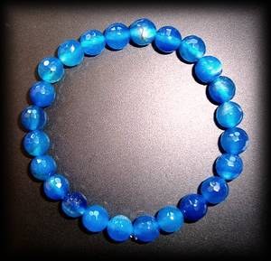 BRACELET AGATE BLEUE FACETTE(20gr/élastique)