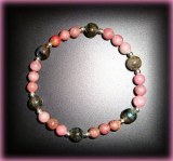 BRACELET RHODONITE+LABRADORITE ( 22gr/élastique)