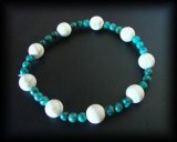 BRACELET MAGNESITE+TURQUOISE(13gr/élastique)