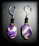 BOUCLE OREILLE AMETHYSTE+TOURMALINE(15gr/dormeuse)