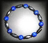 BRACELET LAPIS LAZULI +TOURMALINE MAGNETIQUE(LE TOP!!!)( 20gr/élastique)