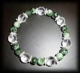 BRACELET SERAPHINITE+QUARTZ FACETTE ( 30gr/élastique)