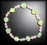 BRACELET JADE+QUARTZ ROSE( 15gr/élastique)