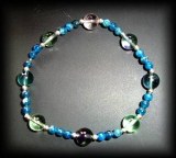 BRACELET FLUORITE +APATITE BLEUE ( 15gr/élastique)