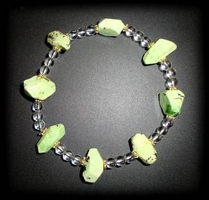 BRACELET CHRYSOPRASE+QUARTZ(15gr/élastique)