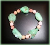 BRACELET CHRYSOPRASE+OPALE ROSE( 25gr/élastique)