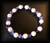 BRACELET MAGNESITE+AMETHYSTE4(20gr/élastique)