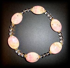 BRACELET RHODOCROSITE+QUARTZ( 20gr/élastique)