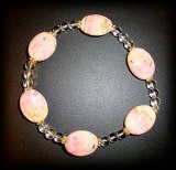 BRACELET RHODOCROSITE+QUARTZ( 20gr/élastique)