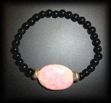 BRACELET RHODOCROSITE+TOURMALINE ( 20gr/élastique)