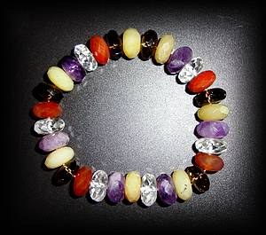 BRACELET FACETTEE 5 CHAKRAS(40gr/élastique)