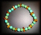 BRACELET TURQUOISE+AMBRE(20gr/élastique)