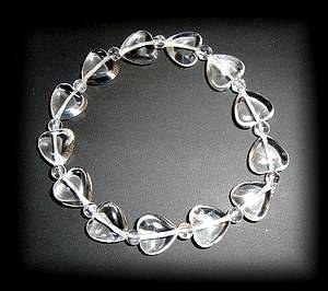 BRACELET COEUR QUARTZ ( 20gr/élastique)