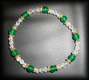 BRACELET AVENTURINE+QUARTZ(15gr/élastique)