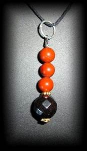 PENDENTIF JASPE ROUGE+HEMATITE FACETTE (10 gr/3cm)