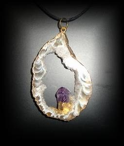 PENDENTIF AMETHYSTE SUR AGATE( 10 gr/5 cm)