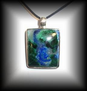 PENDENTIF AZURITE MALACHITE(15 gr/ 3 cm)