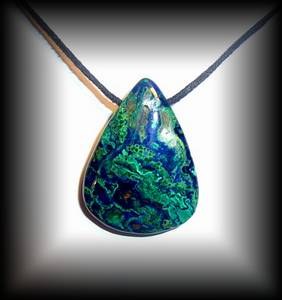 PENDENTIF AZURITE MALACHITE2(17 gr/ 3.5 cm)