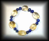 BRACELET PURE CITRINE+LAPIS LAZULI(25gr/élastique)