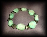 BRACELET CHRYSOPRASE+PYRITE CRISTAUX( 30 gr/élastique)