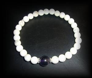 BRACELET MAGNESITE+TOURMALINE ( 14 gr/élastique)