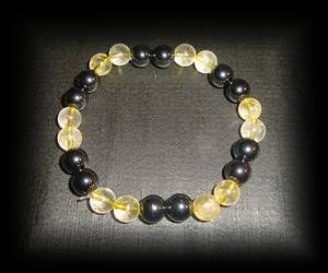 BRACELET CITRINE MAGNETIQUE(LE TOP!!!) (24 gr/élastique)