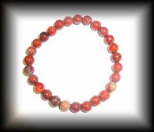 BRACELET JASPE ROUGE ( 25gr/élastique)