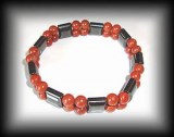 BRACELET JASPE ROUGE MAGNETIQUE(35gr/élastique)