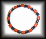 BRACELET JASPE ROUGE+HEMATITE ( 20 gr/élastique) 