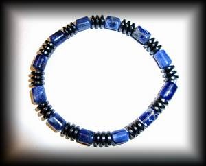 BRACELET SODALITE +HEMATITE(20 gr/élastique)