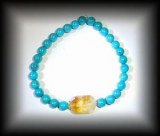 BRACELET TURQUOISE+CITRINE2( 15 gr/élastique)