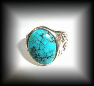 BAGUE TURQUOISE REGLABLE 2( 11 gr/taille 52)